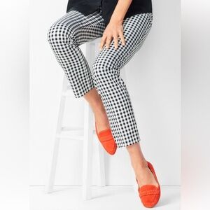 Talbots black & white gingham checkered cigarette pants size 10P